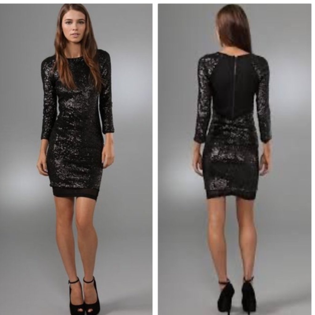 Alice + Olivia Nika Zip Back Sequin Dress Size 6 Nwt